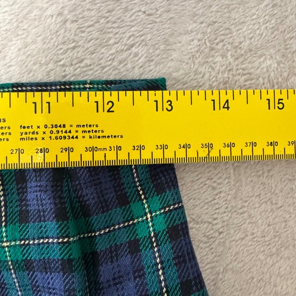 Vintage Weathervane Womens Plaid Faux Wrap Skirt XS S Blue Green Union Label USA - Picture 8 of 9